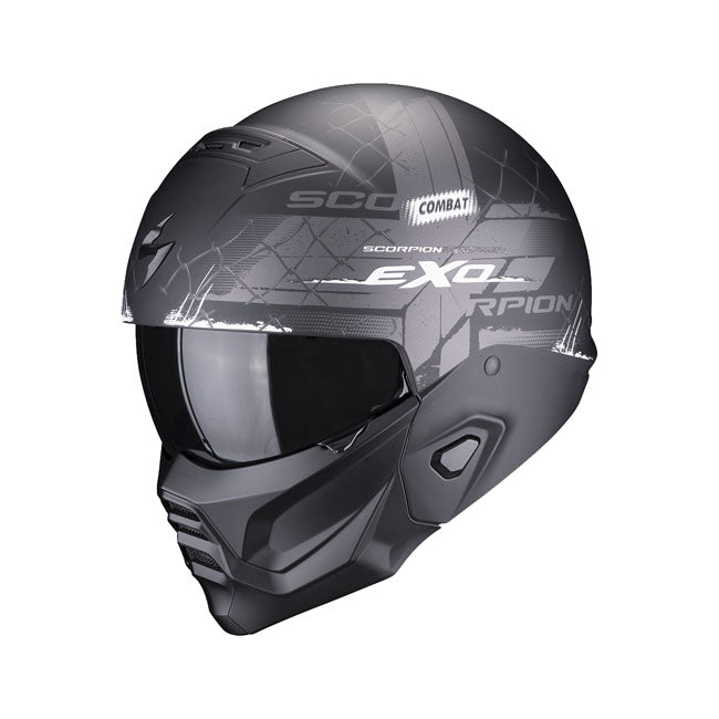Scorpion Exo-Combat II Motorcycle Helmet Matte Black / White / XS (53-54cm)