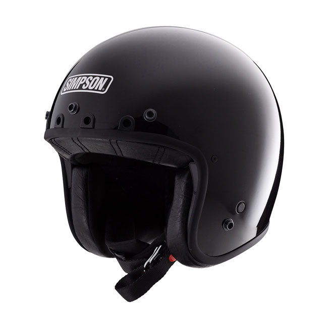 Simpson Chopper Open Motorcycle Helmet Black / S (55-56cm)  - Customhoj
