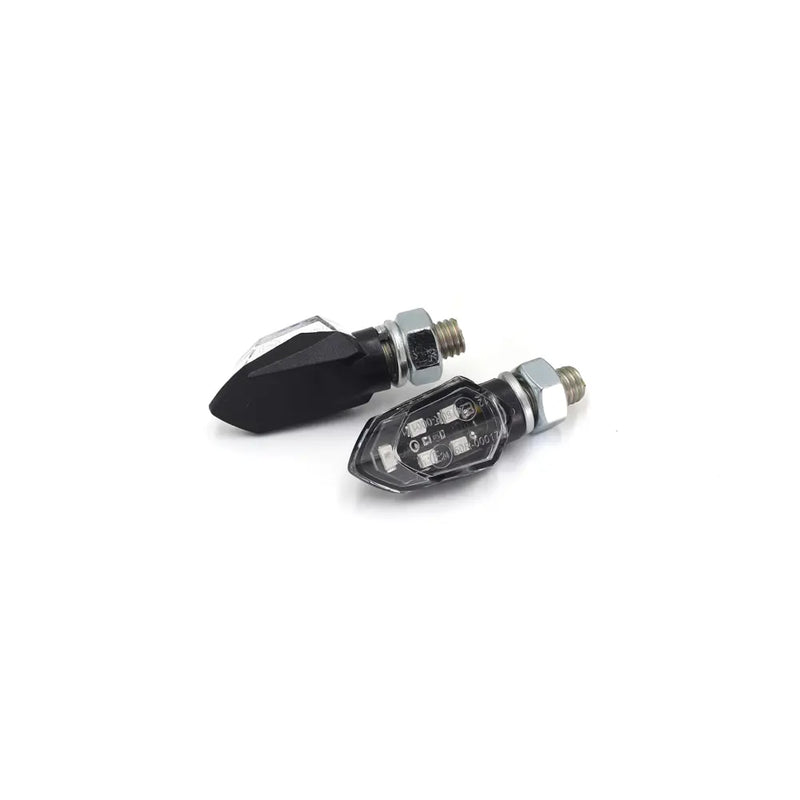 SMP Tiny Micro LED Motorcycle Turn Signals Black / Clear