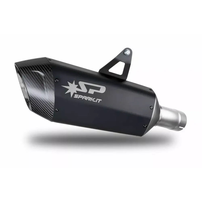 Spark Fighter Evo Slip-On Muffler for BMW 2024 R 1330 GS (Black titanium muffler with carbon end cap) (ECE-approved) (GBM0609BOM)