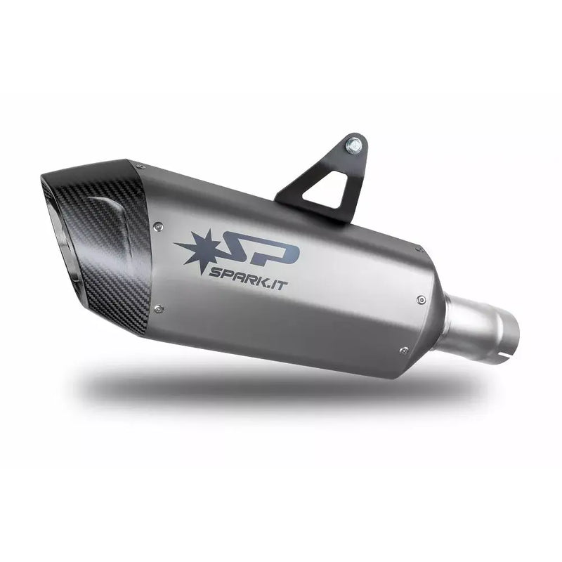 Spark Fighter Evo Slip-On Muffler for BMW 2024 R 1330 GS (Titanium muffler with carbon end cap) (ECE-approved) (GBM0609TOM)