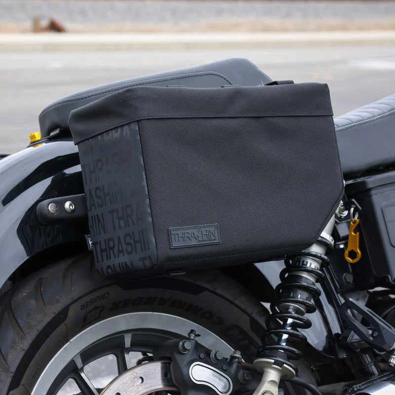 Thrashin Supply Escape Base 18L Throw-Over Motorcycle Saddlebag Set  - Customhoj