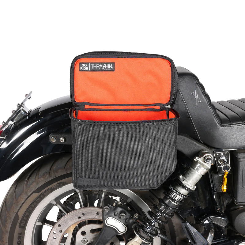 Thrashin Supply Essential Base 10L Throw-Over Motorcycle Saddlebag Set  - Customhoj