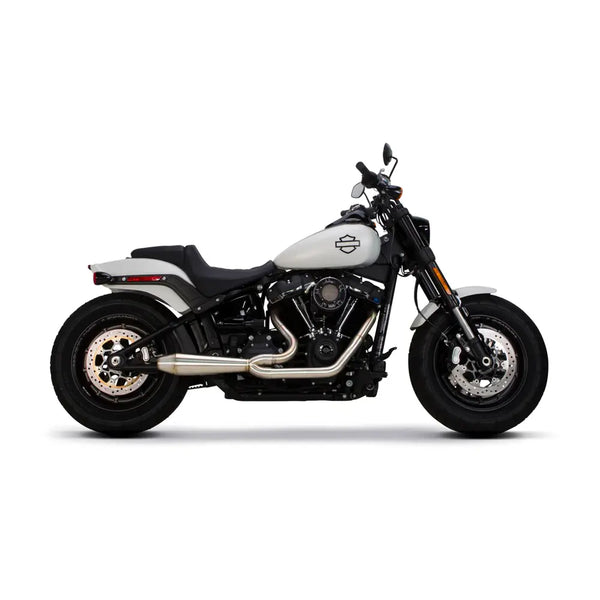 Two Brothers Racing Gen II Megaphone 2-into-1 Exhaust for Harley 18-25 Softail Fat Bob / Deluxe / Slim / Street Bob / Low Rider / Standard (excl. FXLRST) / Stainless steel  - Customhoj