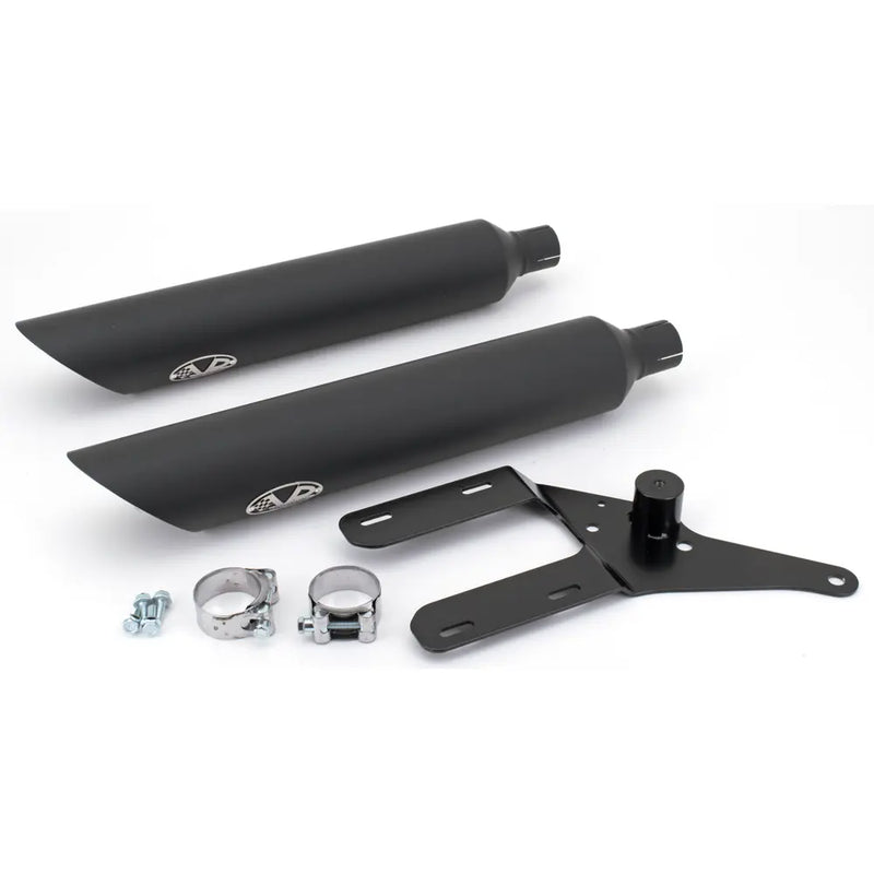 V-Performance EC-approved Slip-On Mufflers for Harley 21-24 FXST Standard / FLSL Slim (Slash Cut end caps) (Euro 5 approved) / Black