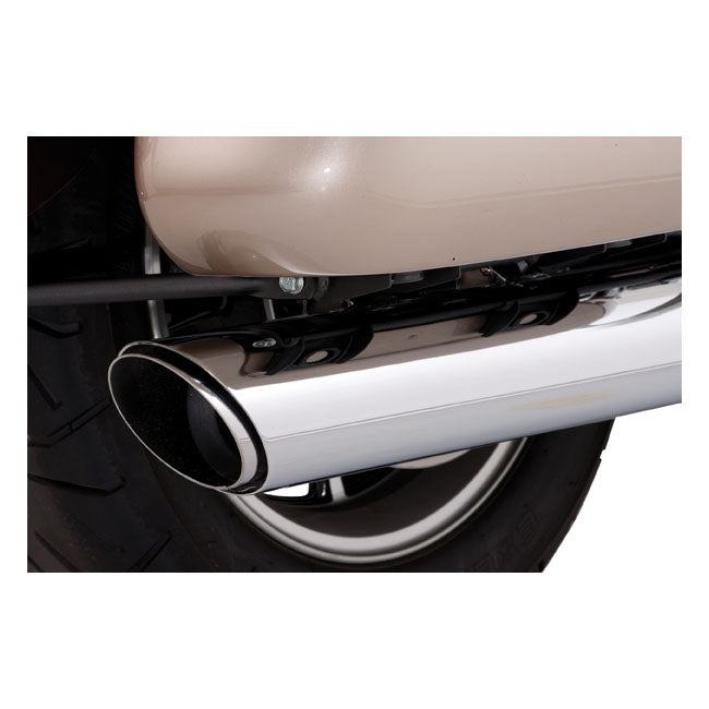 Vance & Hines Twin Slash Power Chamber Chrome Slip-On Mufflers for Kawasaki 09-16 VN1700 Voyager / Nomad / Vaquero / Tourer