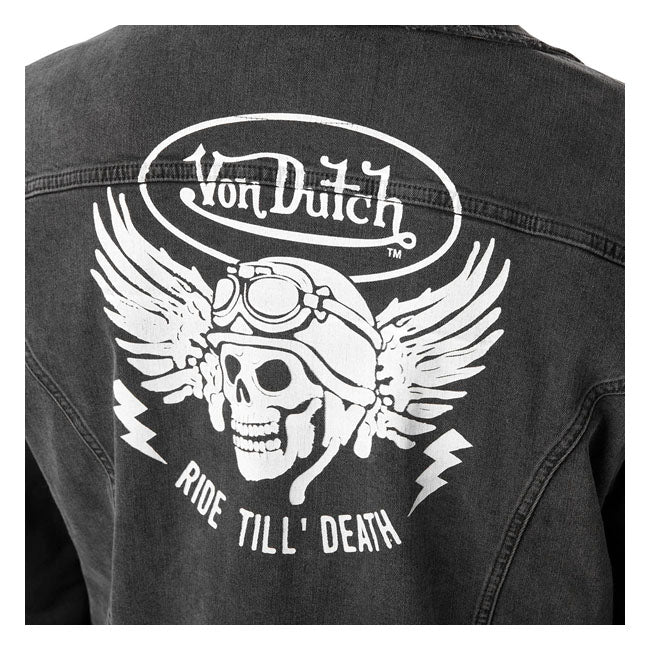 Von Dutch Black Denim Jacket  - Customhoj