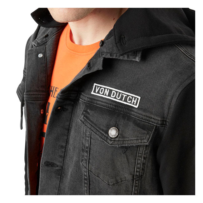 Von Dutch Black Denim Jacket  - Customhoj