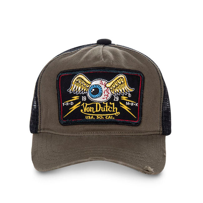 Von Dutch Heritage Cap Square Patch Khaki Eyes