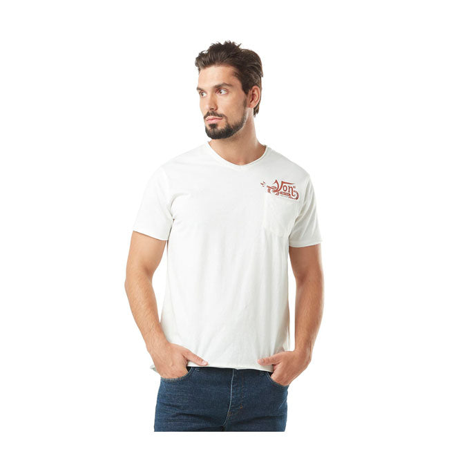 Von Dutch V-neck Chest Pocket T-Shirt White / S