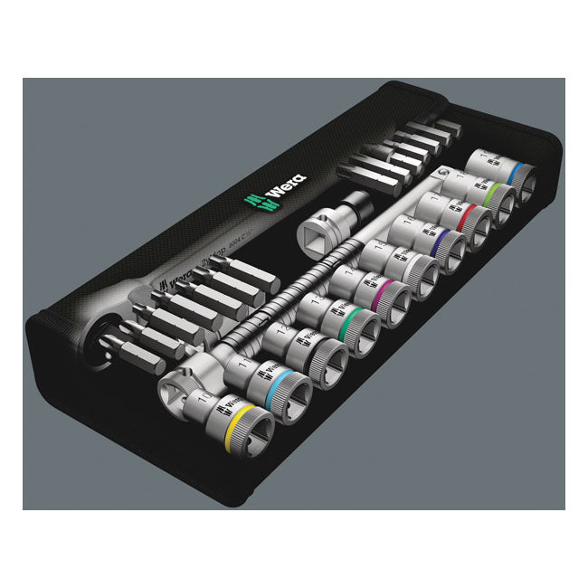 Wera Socket Set Wera Zyklop Metal Ratchet Switch Kit 1/2" Drive 28-pcs Metric Sizes Customhoj