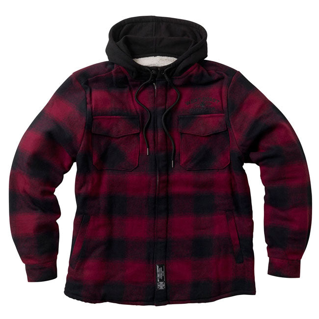 West Coast Choppers Hell Bent Flannel Jacket Red/Black / S  - Customhoj