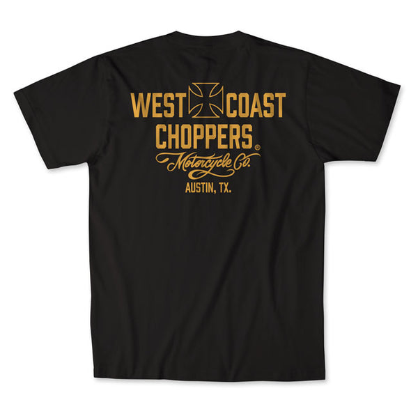 West Coast Choppers Motorcycle T-Shirt Black/Yellow / S  - Customhoj