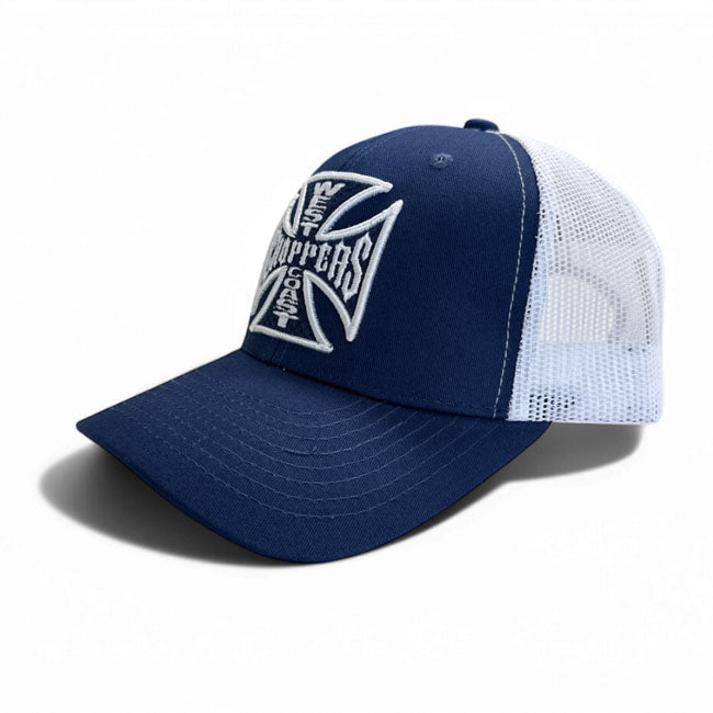 West Coast Choppers OG Cross Cap Navy/White  - Customhoj