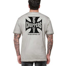 West Coast Choppers OG LBC Cross T-Shirt Vintage Grey Wash / S  - Customhoj