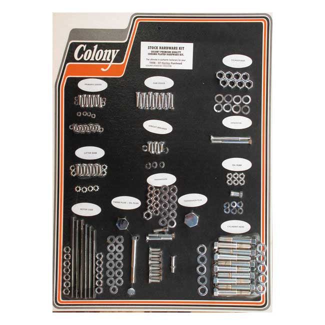 COLONY Skruvkit Harley 48-57 PAN / Krom (OEM Stil) Colony Motor Screw Set HD 30-85 Customhoj