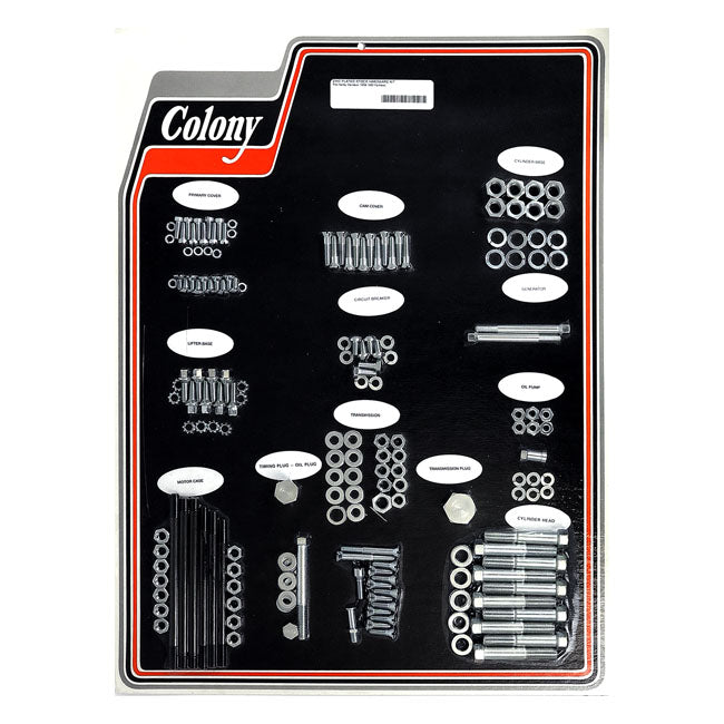 COLONY Skruvkit Harley 58-65 PAN / Förzinkad (OEM Stil) Colony Motor Screw Set HD 30-85 Customhoj