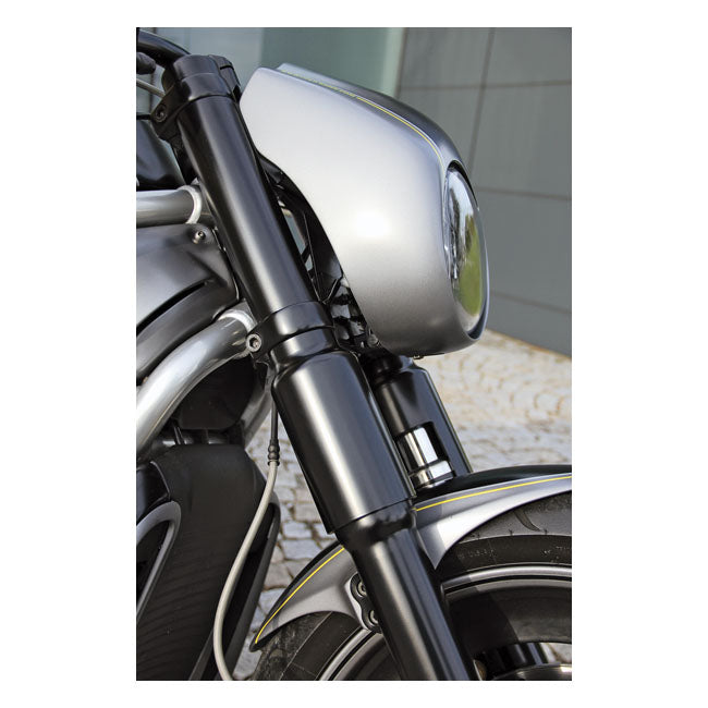 CULTWERK Damask / Gaffelkåpa / Bälg Cult-Werk 6-piece fork tube cover kit. Alu boots. V-Rod 02-11 / Dyna 06-17 / Softail 18-21 Customhoj