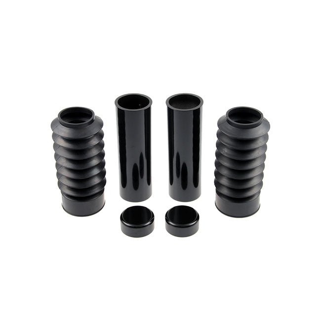 CULTWERK Damask / Gaffelkåpa / Bälg Cult-Werk 6-piece fork tube cover kit. Rubber boots. Sportster 04-21 / Dyna 06-17 / FXBR/S 18-21 Customhoj