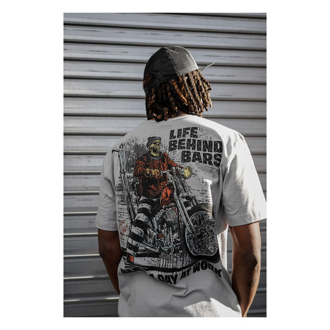 Down-n-Out T-shirt Down-n-Out Life Behind Bars T-shirt Grey Customhoj