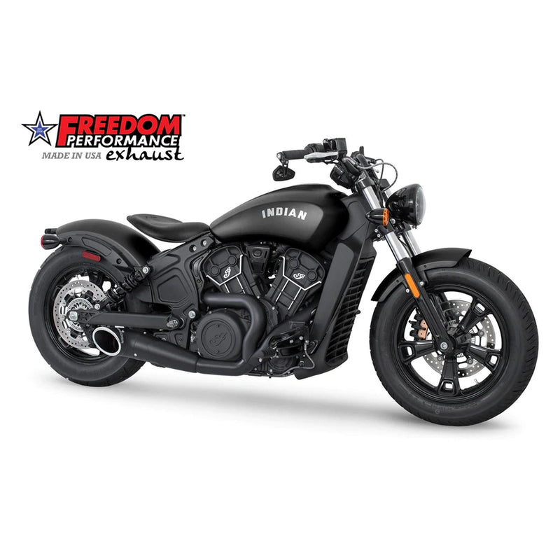 Freedom Performance Indian Slip-On Freedom Performance Shorty 2-1 Slip-Ons Black / Chrome Indian Scout 15-up Customhoj