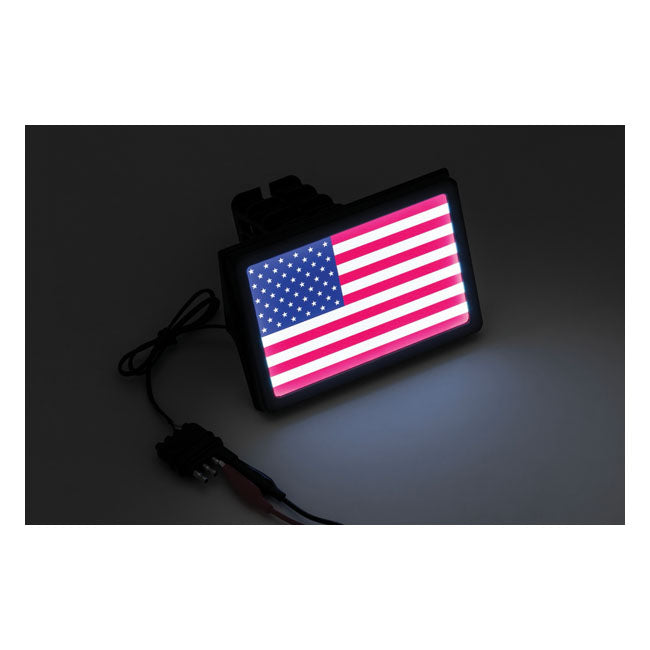 KURYAKYN Dragkrok Kuryakyn Freedom flag LED receiver hitch cover Svart Customhoj