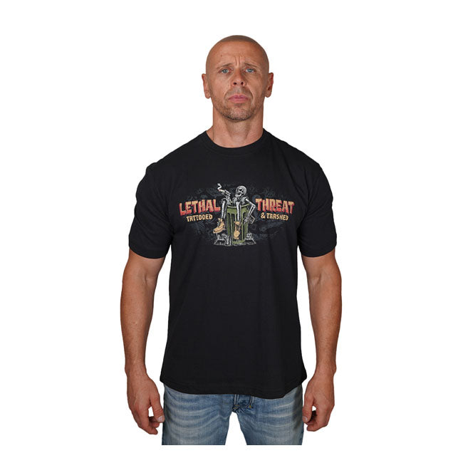 LETHAL THREAT T-shirt Lethal Threat Tattooed and Trashed T-shirt Svart Customhoj