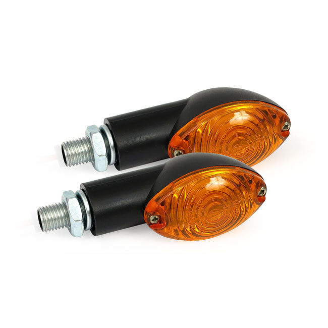 MCS Blinkers Kort / Svart Cateye Mini Blinkers Customhoj