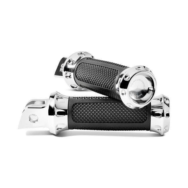 Performance Machine Footpegs Harley Rider: 18-21 Softails / Chrome Performance Machine Overdrive Footpeg Set for Harley Customhoj