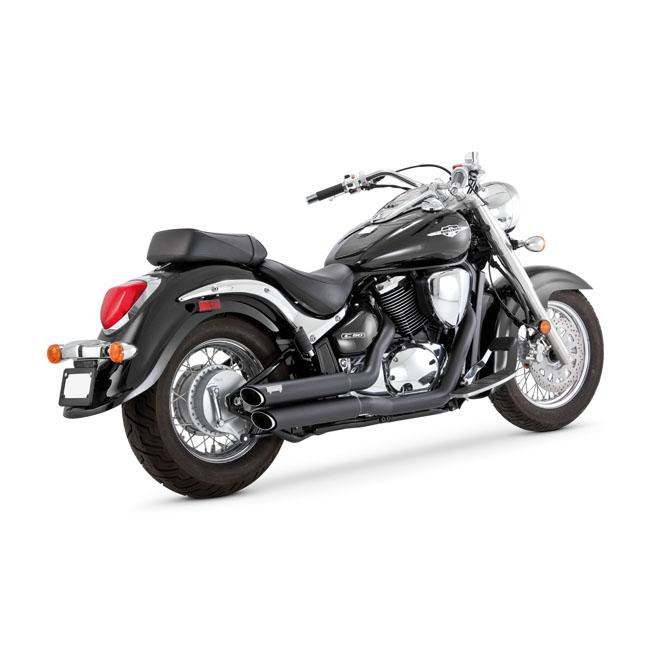 VANCE&HINES Suzuki avgassystem V&H Twin Slash staggered 2-2 avgassystem Svart VL800; C50; M50 Customhoj