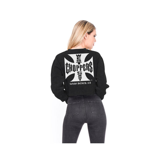 West Coast Choppers Sweater Ladies WCC OG Crop Ladies Sweatshirt Black Customhoj